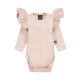 Ruffle romper rib rose