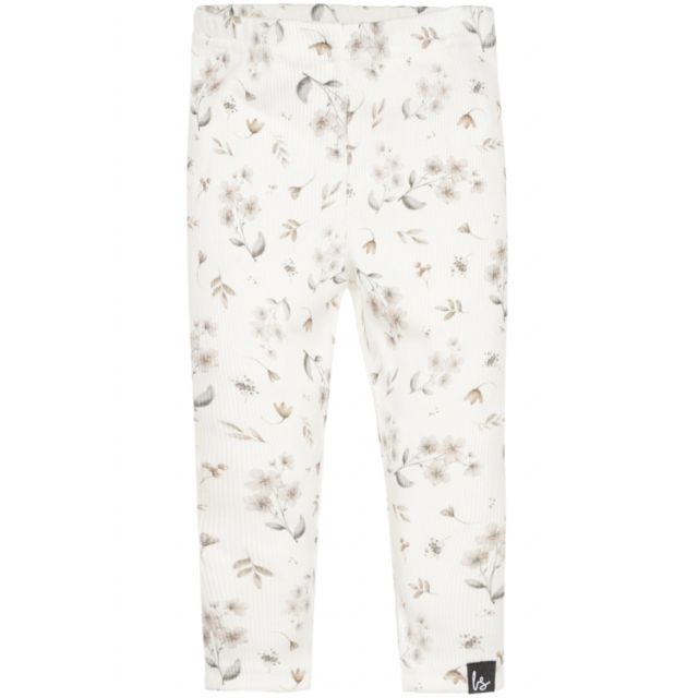 Legging rib floral sarah beige ivory