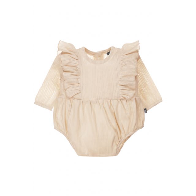 Vertical ruffle playsuit (sand)