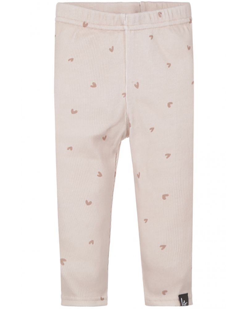 Legging rib hartjes (licht roze)