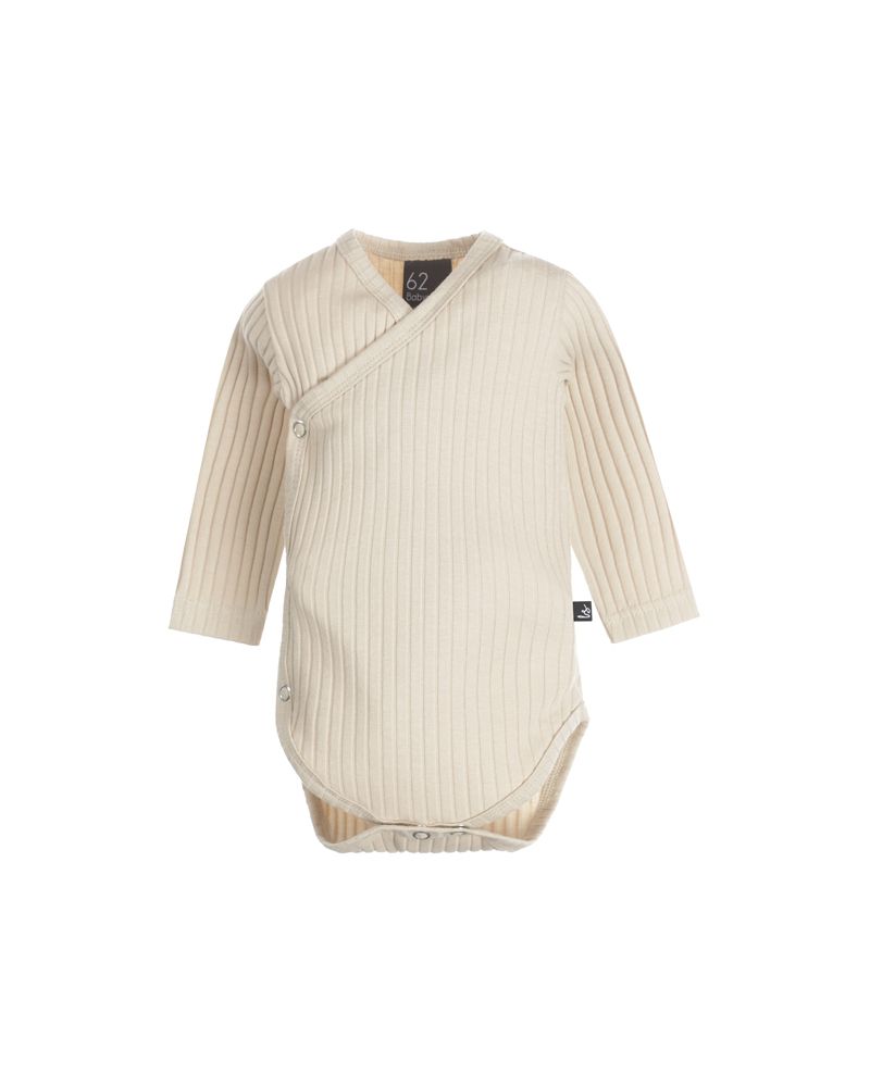 Overslag romper groovy rib (beige)