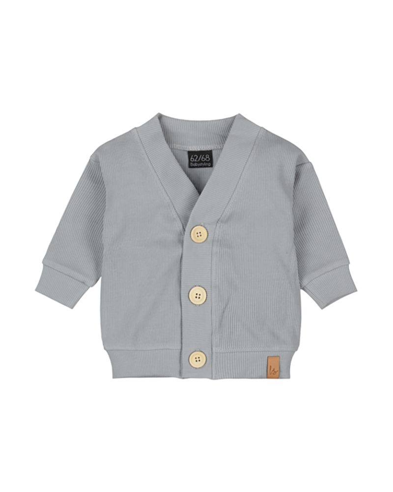 Vestje rib buttons (greyblue)