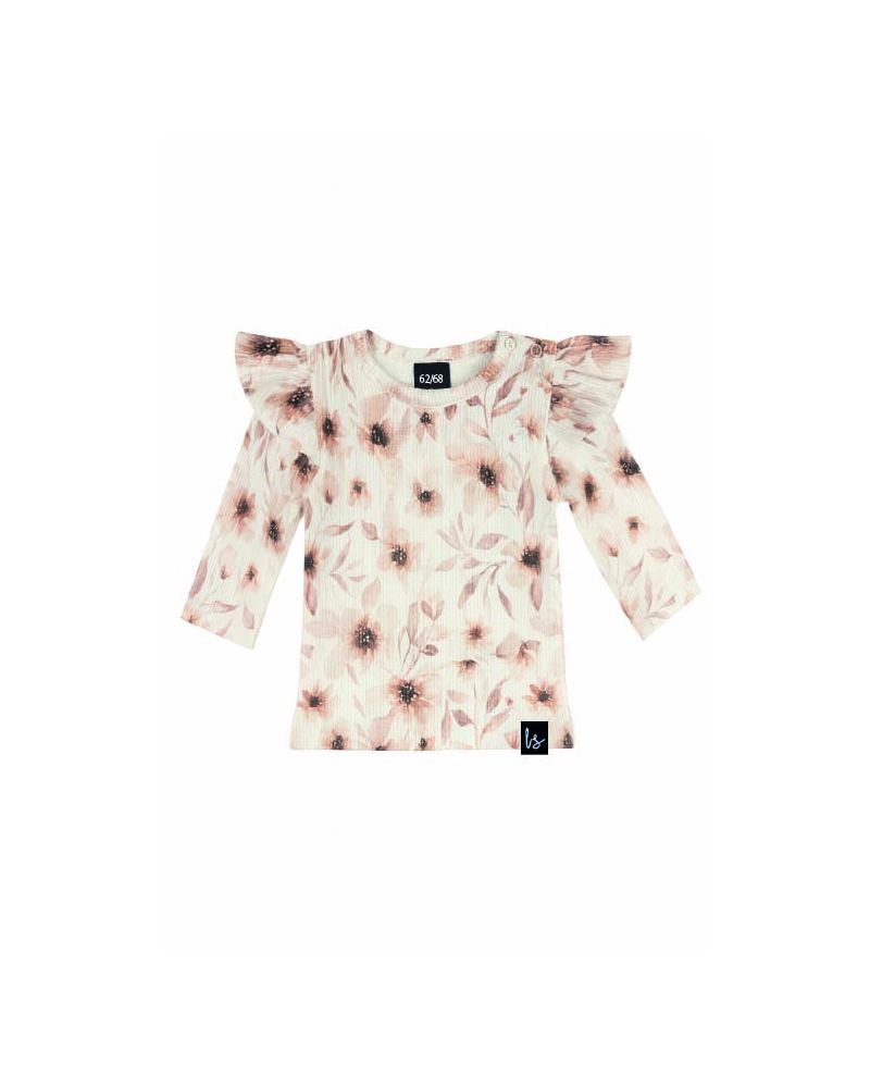 Ruffle longsleeve elle cream rib