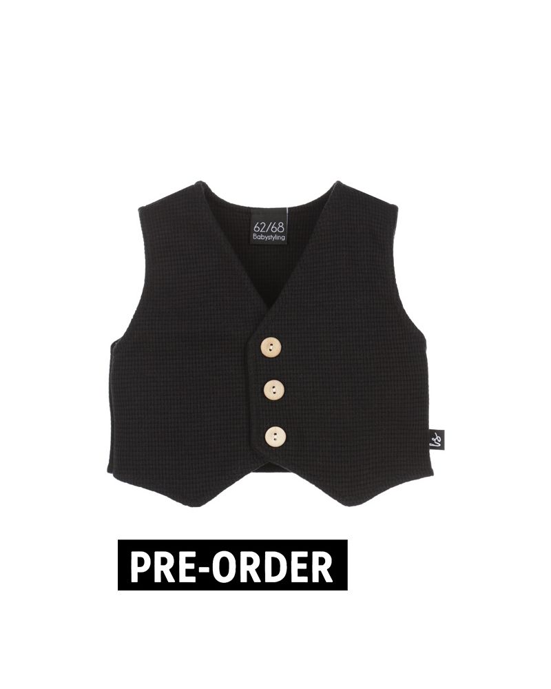 Wafel gilet (zwart)