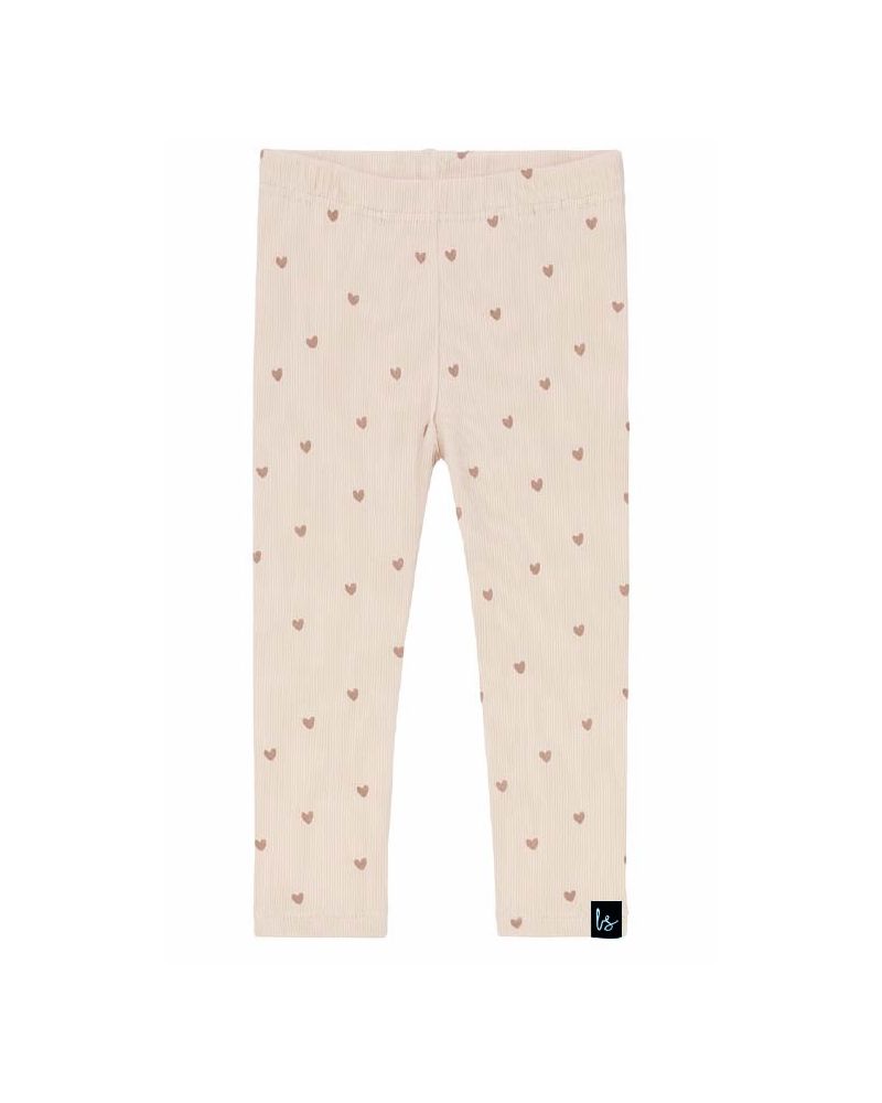 Legging rib hartjes (licht roze)