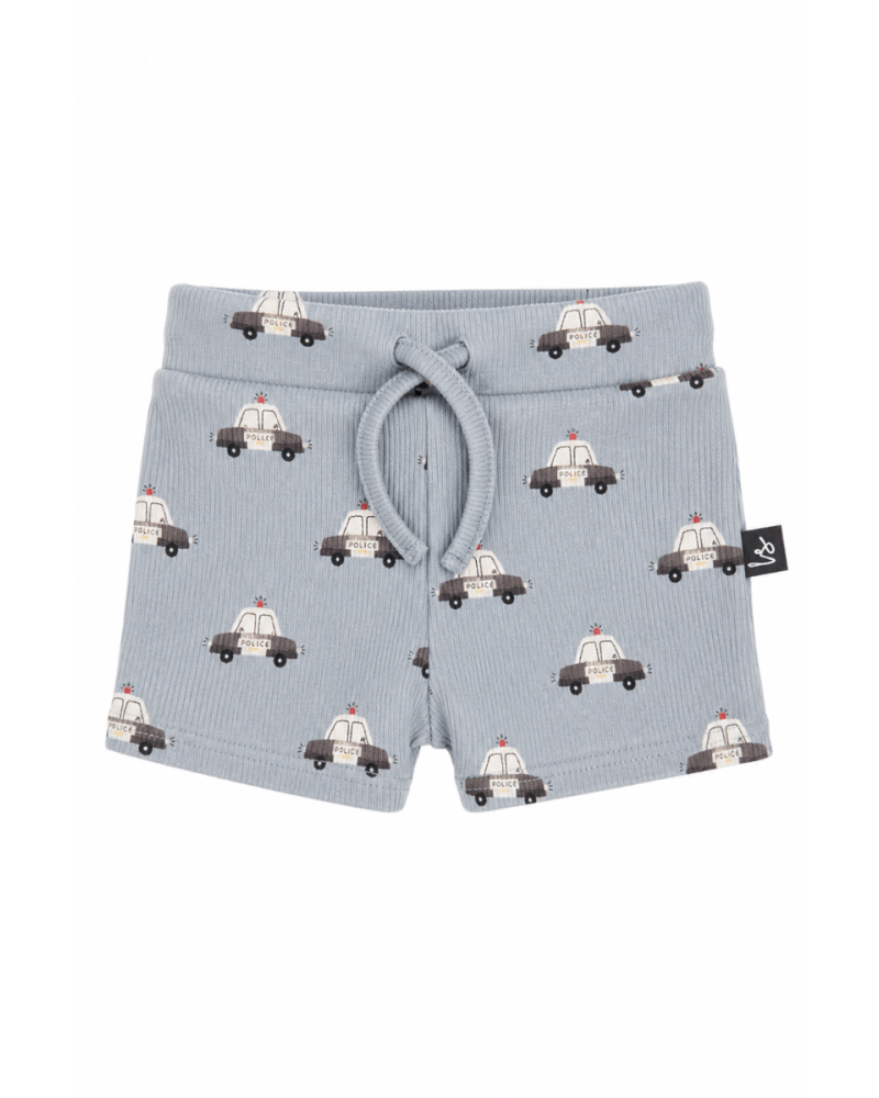 Rib jersey korte broek politieauto
