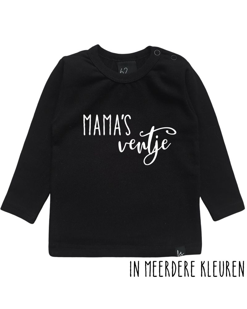 Mama's ventje longsleeve shirt 92 Zwart/Wit