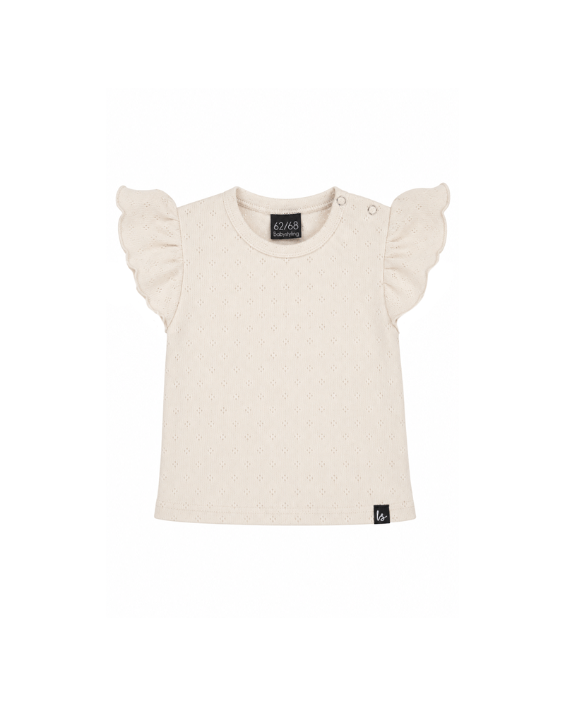 Ruffle sleeves t-shirt poinelle (nude)