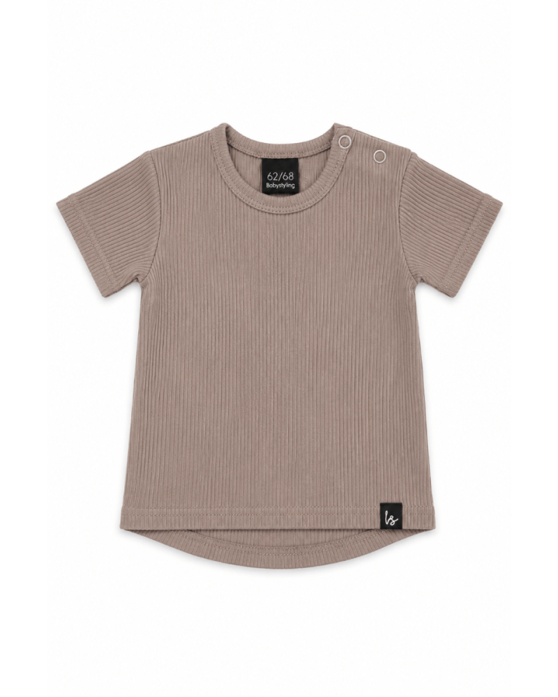 Rib t-shirt jersey bruin