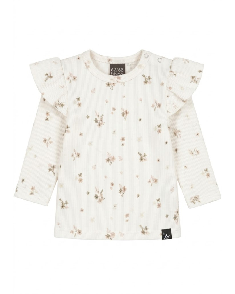 Ruffle longsleeve karla flowers (off white)